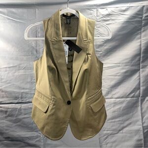 Kenneth Cole NY Best Vest Women’s M Oak Tailored Slim Dapper Modern Classic Prep